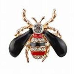 Bee Brooch Lapel Pin red and black gold​​